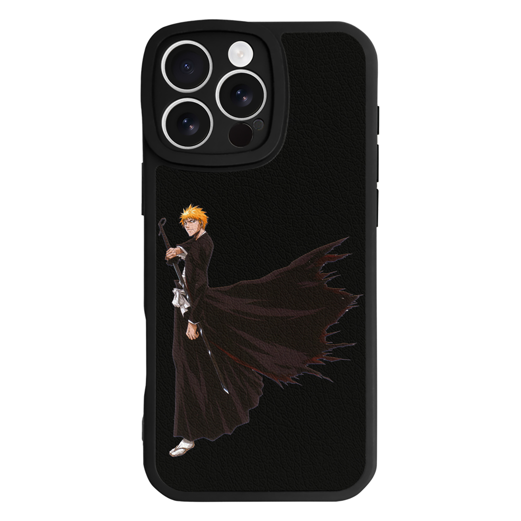 ブリーチ 黒崎一護（くろさき いちご）BLEACH Kurosaki Ichigo 【iPhone 16シリーズ対応】シリコンスマホケース（レザー調） 材質：シリコン